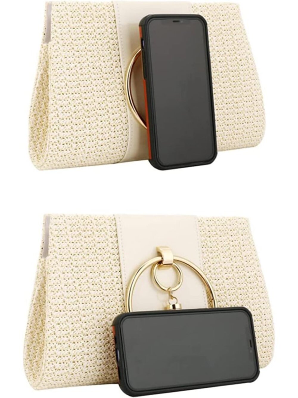 Straw Handbag Evening Bag Clutch Purses for Women, Fashion Summer Beach Tote Tas - Picture 5 of 7